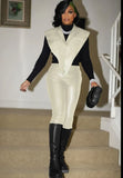 Spring Fashion PU Leather Vest Coat And Pant 2 Piece