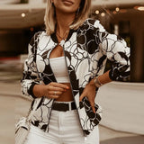 Women Coats Jackets Women Spring Autumn Woman Jacket Long Sleeve Overcoats Female Casual Print Outwear Zipper
