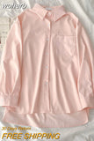 Spring Summer 2023 Women Fashion Tunic Chemise Oversize Femme Macaron Shirt for Women Office Blouse Korean Style Women-Outfit