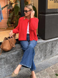 Women's Y2K2025 Autumn New Solid-Colored Cardigan Long-Sleeved Knitted Sweater Coat Women