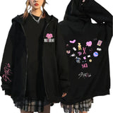 Straykids Vagrant Kids Maxident Print Zipper Hoodie KPOP