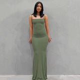 Strap Backless Long Maxi Dresses Party Club Vacation Outfits for Women Sexy Casual Summer Dress 2022 Wholesale
