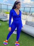 Kliou autumn new women hooded zipper pocket long sleeve tops sporty leggings matching set workout bodycon casual stretchy