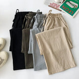 Pants Women High Waist Trousers Solid Basic Drawstring All-match Casual Streetwear Chic Spring Lace-up Bow Simple