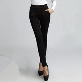 2023 Spring Summer Women Trousers Harem Pants Elastic Waist Oversize Khaki Black Casual Long Pants DF181-Outfit