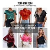 Women's Wear 2024 Spring And Summer New Satin Comfortable Casual Long-Sleeved Shirt Women's Spot-Outfit