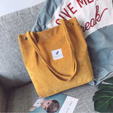 Bags for Women 2022 Corduroy Snap Button Shoulder Bag Large Capacity Reusable Shopping Bag Literary Buckle Tote Female