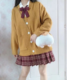 Style Sweater Autumn Winter New V-neck Cotton Knitted Sweater JK Uniform Cardigan Multicolor Cosplay Women's Wear