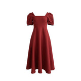 Woherb Dress Female 2024 Summer New Ins Tea Break Skirt Temperament Square Get Over The Knee Long Hepburn Style Little Black Skirt-Outfit