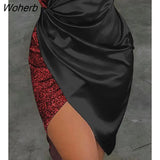 Women Deep V-Neck Patchwork Sequined Backless Sexy Mini Dress Bodycon Party Dress Femme 2022 New Year Club Wear Vestidos-Outfit
