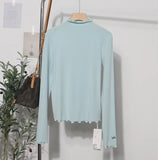 High-Necked Bottomed Shirt Women's Autumn And Winter New Bow Embroidery Inside The Top Of The Jacket T-Shirt