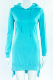 2020 Autumn Winter Fashion Sexy Hooded Collar Women's Mini Split Irregular Dress Casual Solid Long Sleeve Ladies