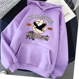 Cartoon Haikyuu Hoodies Men Funny Japanese Anime Streetwear Harajuku Karasuno Fly High Graphic Sweatshirts Unisex Tops