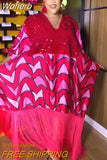 Hijab African National Sequins Party Dress Women Casual Sexy Lady Tassel Maxi Dress Ramadan Vintage Abayas Elegant Dress-Outfit