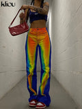 Gorgeous Print Women Pants Cotton Hipster Cool Y2K Punk Street Style Trousers High Waist Slim Female High Streetwear