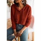 Woherb And Winter New Style Hooded Loose Knit Sweater Solid Color Set Head Casual Hoodie Striped Sweater Woman-Outfit