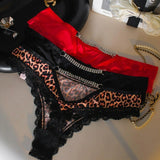 Chain Hollow Lady T-Shirt Lace Trousers Comfort Ice Silk Cotton Crotch Trousers Sexy Low-Waist