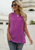 Casual V-neck Sleeveless Solid Chiffon Regular Loose
