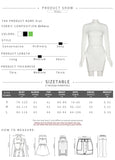 Kliou Knitted Stitching Mini Dress Women Hipster Skinny Three-Dimensional Decoration Bodycon Long Sleeve Turtleneck