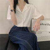 Colors Shirts Women Summer Thin Camisas Mujer Tops All-match Fashion Elegant Harajuku Solid Minimalist Holiday Aesthetic Chic-Outfit