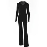 Long Sleeve Ribbed Jumpsuits For Women Brown Button Wide Legs Jumpsuit Romper 2021 Femme Autumn Winter Casual