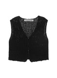 Summer Women's Sexy V-Neck Sling Knit Sweater Vest Vest-Outfit