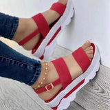 Women Sandals 2022 New Heels Woman Platform Wedges Shoes Ladies Summer Sandals Buckle Non-slip Beach Sandals Plus Size