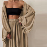 Casual Wrop Pullover Tops + Wide Leg Pants Sports Suits Women Spring Elegant Loose Homewear Suits Lady Soft