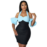 Sexy Contrast Color Bodycon