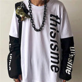 Cross of Thorns fake two-piece for men women long-sleeved dark hip-hop loose large size autumn new trend top