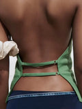 2023 New Women Summer Camis Tank Tops Fashion Sexy Backless Linen Solid Female Elegant Street Halter Top Clothing-Outfit