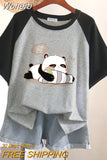 100% Cotton L-3XL T Shirt Plus size Print Tshirt Short Sleeve Patchwork Women Top Summer Couple O Neck Oversize T Shirts-Outfit
