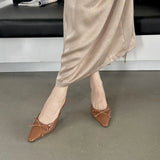 Woherb New Fall 2024 Dress With Low Heel Bow And Half