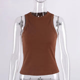 Woherb Summer New Slim Short Sexy Slim Vest-Outfit