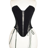 French Retro Velvet With Thoracic Fish Bone Girded Lumbar Simple Shape Dress Corset Can Be Worn