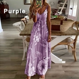 Spaghetti Strap Dress Summer Fashion Floral Print Boho Womens Dresses Sexy Beach Sleeveless Plus Size Female Maxi