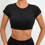 Woherb Chest Mat Nude Yoga Clothes Tight Fast-Dry Sports Yoga Top Outdoor Running Beautiful Back Health-Outfit