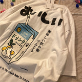 Japanese Woman Tshirts Oversized Kawaii Short Sleeves Summer T-shirts Grunge Aesthetic O-Neck Tokyo Women Clothes Y2k T