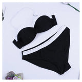 Female Swimsuit Summer Sexy Women Push-up Bra Middle Waist Bikini Set Swim Suit Swimwear Beachwear Bathing Suit