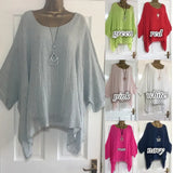 Fresh And Sweet Long Sleeve Top Loose-fitting Batwing