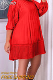 Summer African Dresses for Women Belt Pleated Casual Dress Sexy White Black Evening Party Loose Robe Femme African Clothes-Outfit