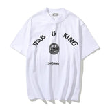 West Oil Painted Letter Foam Loose T Shirts Men and Women High Street Short Sleeve Oversize Tshirt