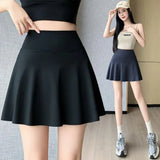 Skirts Summer Thin Women Wear Anti-Light Retling Abdominal Hip College Hips Yoga Skirt High Waist Half