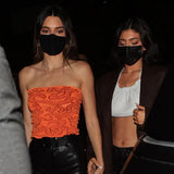 Sexy Strapless Tank Top Printing Ruched Slim Cropped Top 2021 Fashion Streetwear Casual Corset Tube Top Harajuku