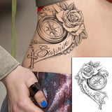Temporary Tattoo Stickers Sexy Rose Heart-shaped Wreath Fake Tatto Waterproof Tatoo Back Leg Arm Belly Big Size for Women