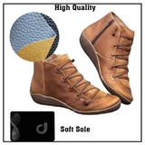 PU Leather Ankle Boots Autumn Winter Cross Strappy Vintage Punk Flat Shoes Boots Comfort Soft Bottom Side Zip Short