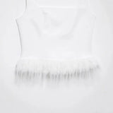 And Winter New Solid Color Feathers Elastic Body