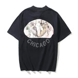 West Kids See Ghosts Oversize Men T Shirt Tour Commemorative Printed Retro Loose Harajuku Crew Neck Short Sleeve