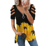 Blouses Shirts Pullover Blusa Hollow-Out Women Elegant Summer Fashion Tops Loose V_Neck 2021 Tee