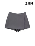 Shorts Skirts for Women, High Waist, Side Zipper, Female Skort, Chic Fashion-Outfit